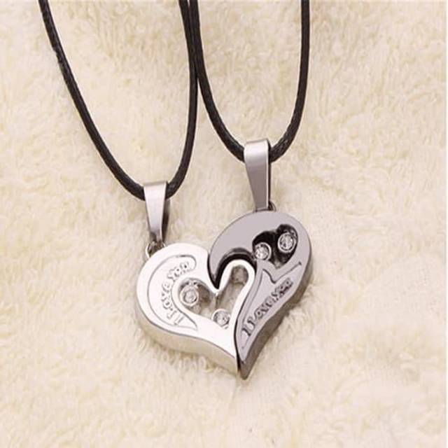 Kalung Couple BFF love I Love You Kalung Pasangan Sepasang 2 Pcs Kalung Unisex Necklace BFF