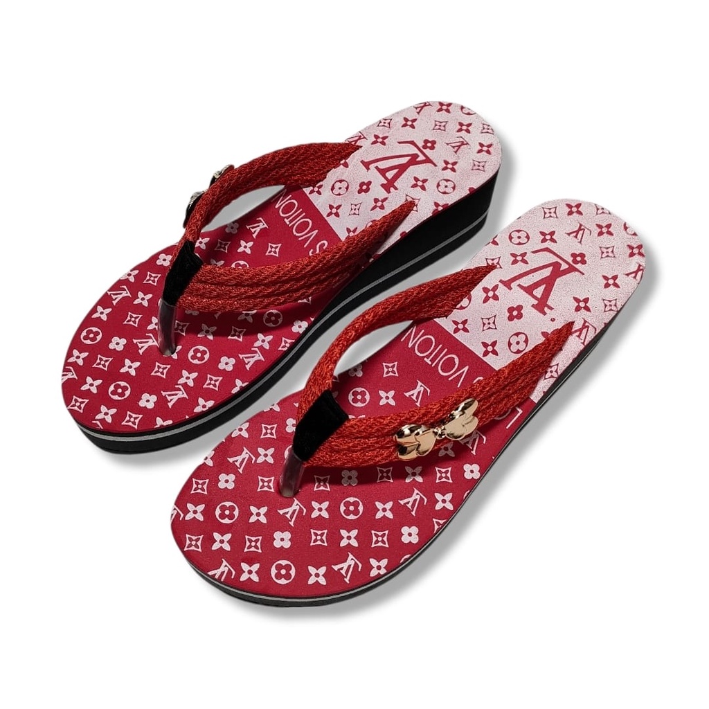 Sandal Wedges Wanita Dewasa LOUIS VUITON Terlaris