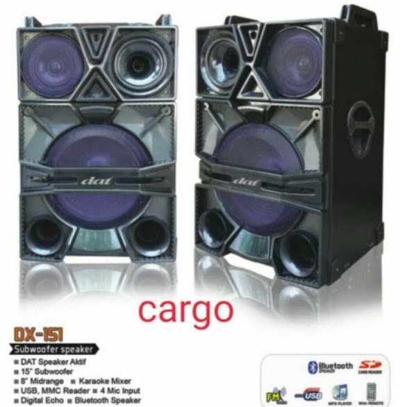 SPEAKER  DAT DX151 15"x4 ( VIA JNE CARGO) DAT DX 151 DX151 SPEAKER BLUETOOTH ORIGINAL