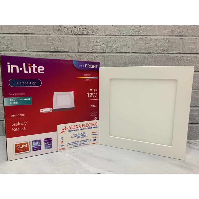 lampu dowlight panel OUTBOW kotak 12w 12 w 12watt 12 watt INSS628S model tempel IN LITE IN-LITE