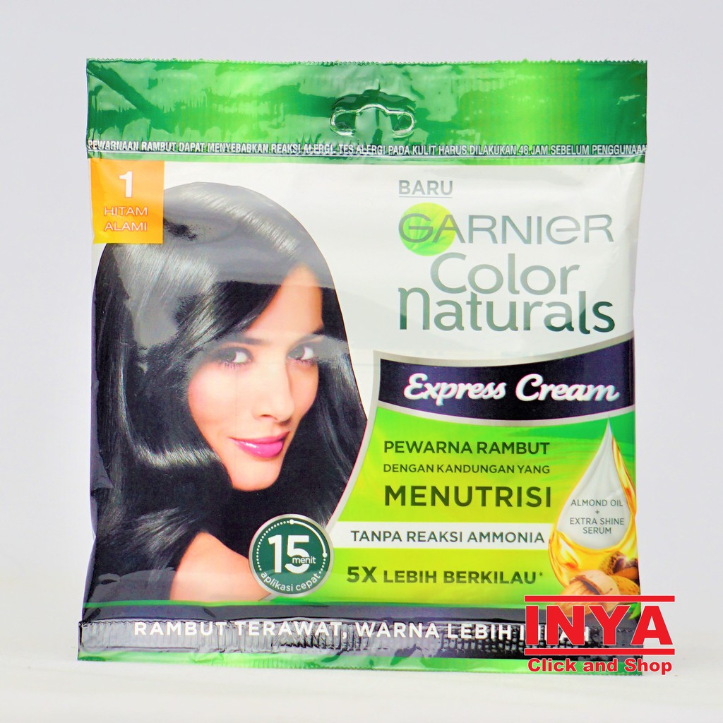 GARNIER COLOR NATURAL EXPRESS CREAM 1 HITAM ALAMI 20mlx20gr SACHET