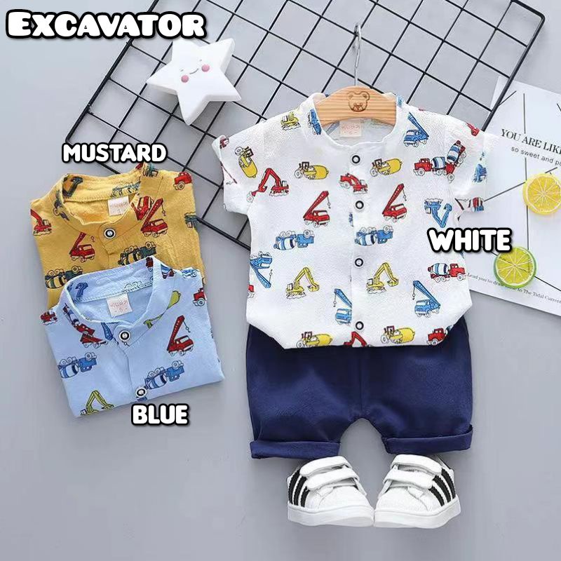 Setelan Baju Kemeja Import Celana Anak Cowok Motif Usia 3 bulan s.d  3 Tahun