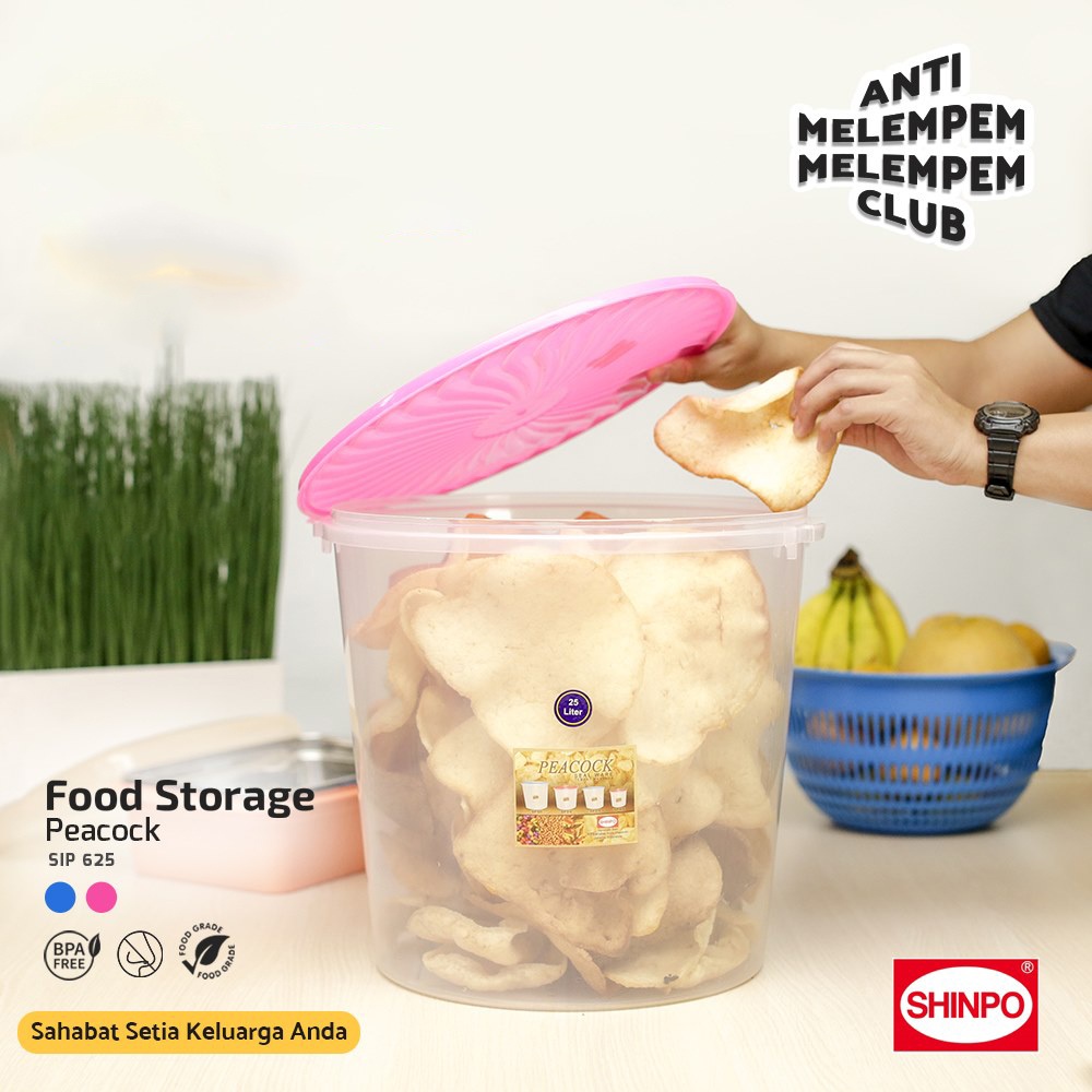 ( BISA COD ) PROMO Shinpo SIP-625 / SIP-630 Peacock Series / Toples Plastik Polos / Tempat Cemilan / Food Storage / Wadah Makanan