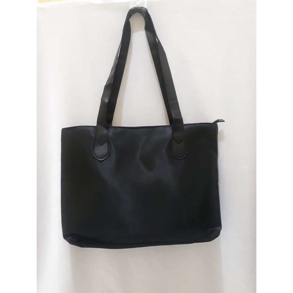 100% Real Pict  Tote Bag Hitam Polos #B0045