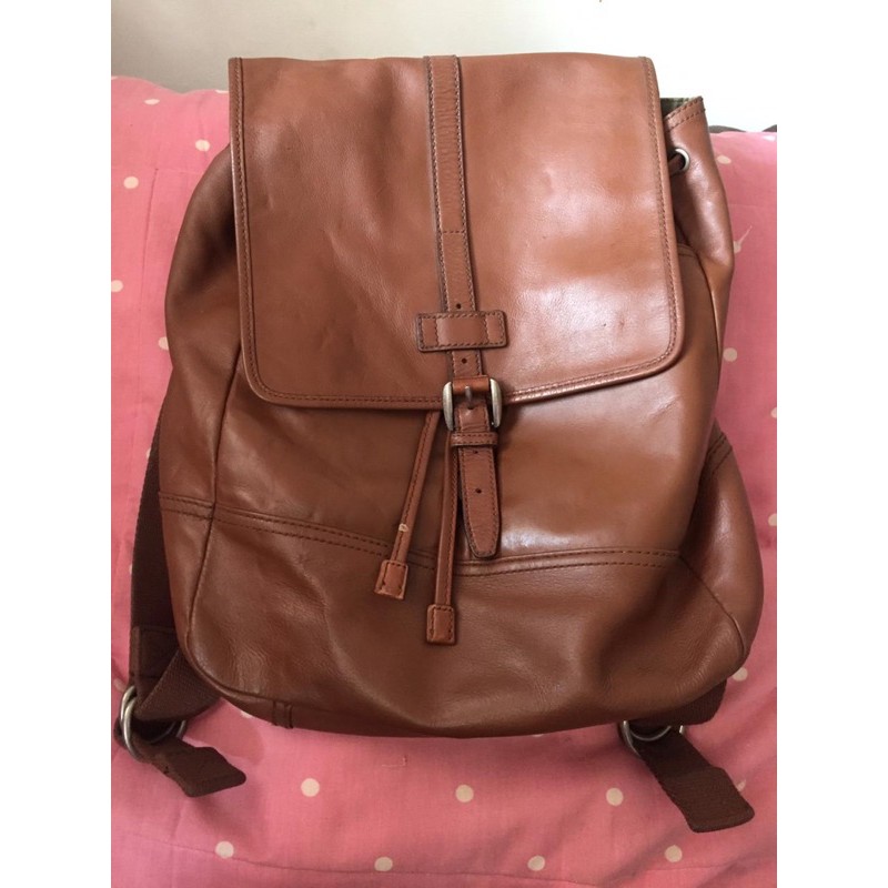 tas ransel backpack fossil jadul coklat vintage buyut bp second preloved bekas laptop