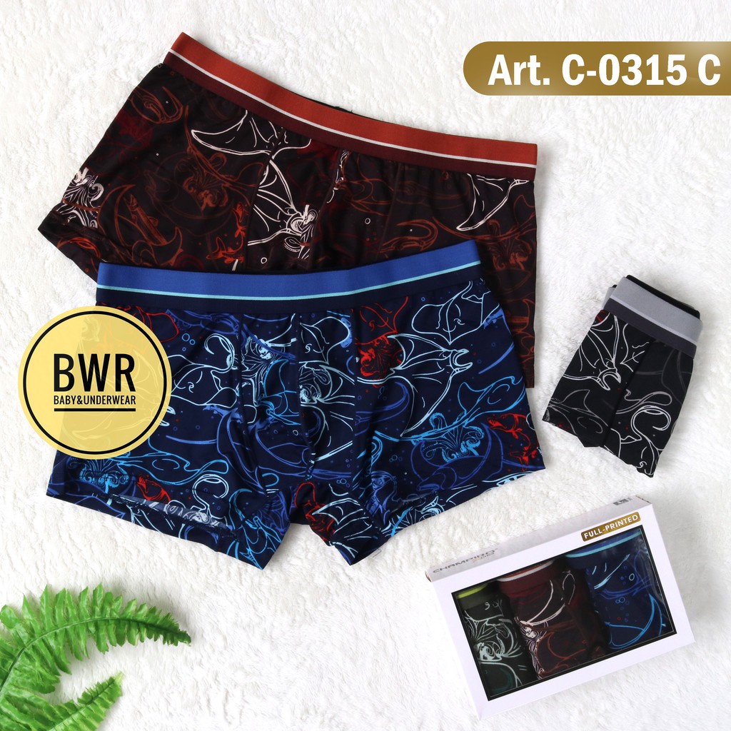 [ 3pc ] Boxer Champiro X-cited Art. C- 0315.C Motif | Celana Dalam Pria Dewasa Boxer Box Putih