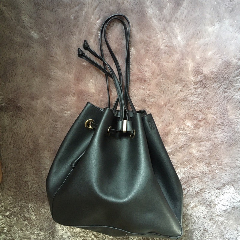 zara bag serut black