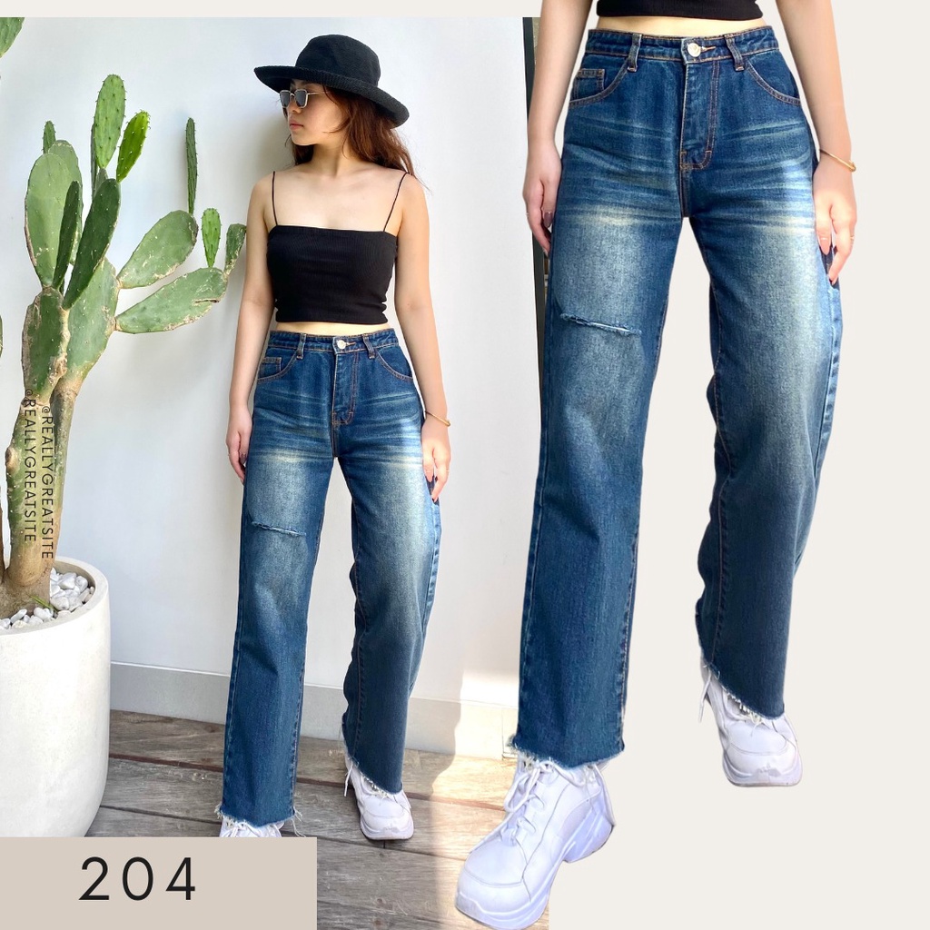 FWR -  Celana Jeans Kulot sobek 204