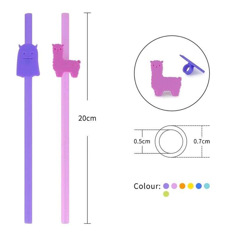 Sedotan Anak Silikon Melatih Anak Minum Sedotan Training Straw Silicone // Penutup Sedotan Anak Anti Kotor Debu Kuman