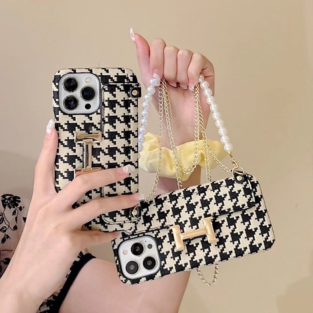 Casing Tas Mutiara Cantik Tali Panjang pendek rantai FH92 For Iphone 11 Pro Max 12 13 14 14+ 14 Plus