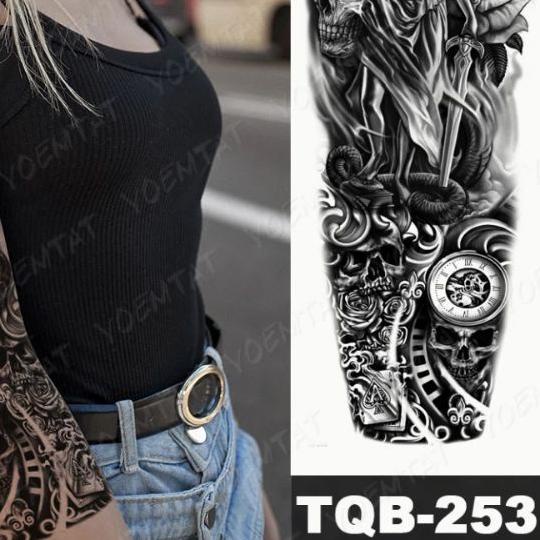 ☛ Tato temporer samurai Jepang tatto anti air tahan lama tangan full tangan ◘