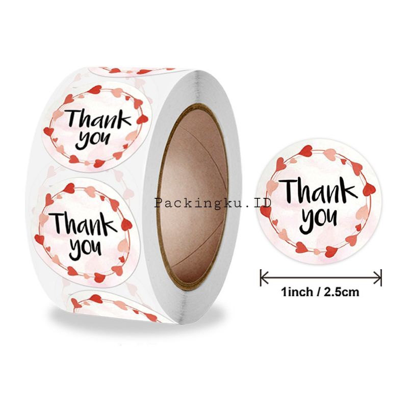 [Kecil 2.5cm] Sticker Label Thank You | Segel Roll 500 pc-tyL