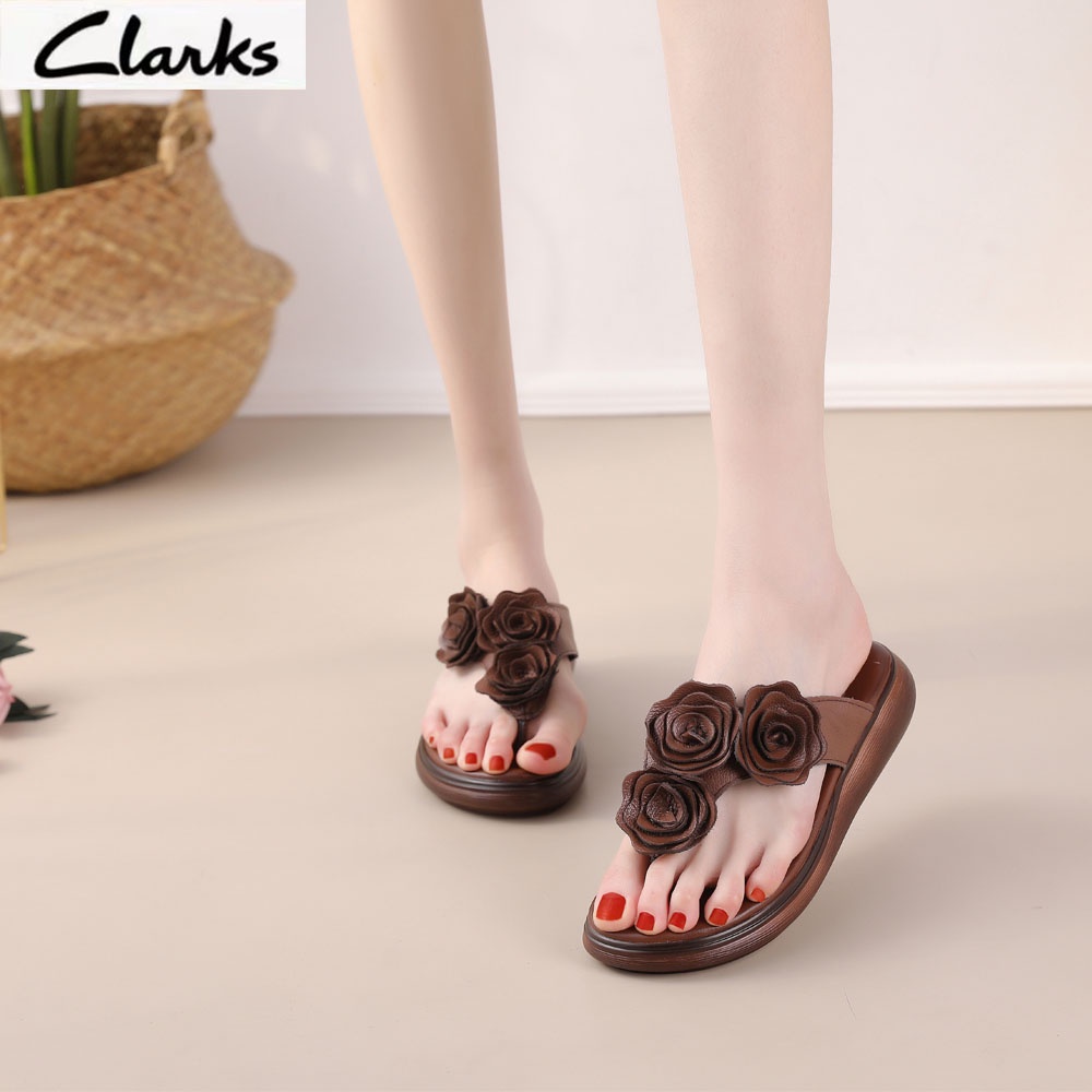 Clarks new pita woman Sepatu sandal flat clarks flat wanita kulit asli