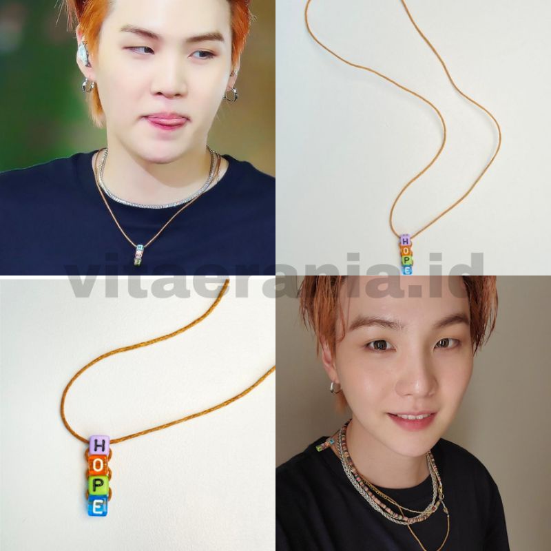 [ Hope Necklace ] Kalung Hope BTS SUGA Unofficial | Handmade kalung Hope Suga Bts | min yoongi suga 