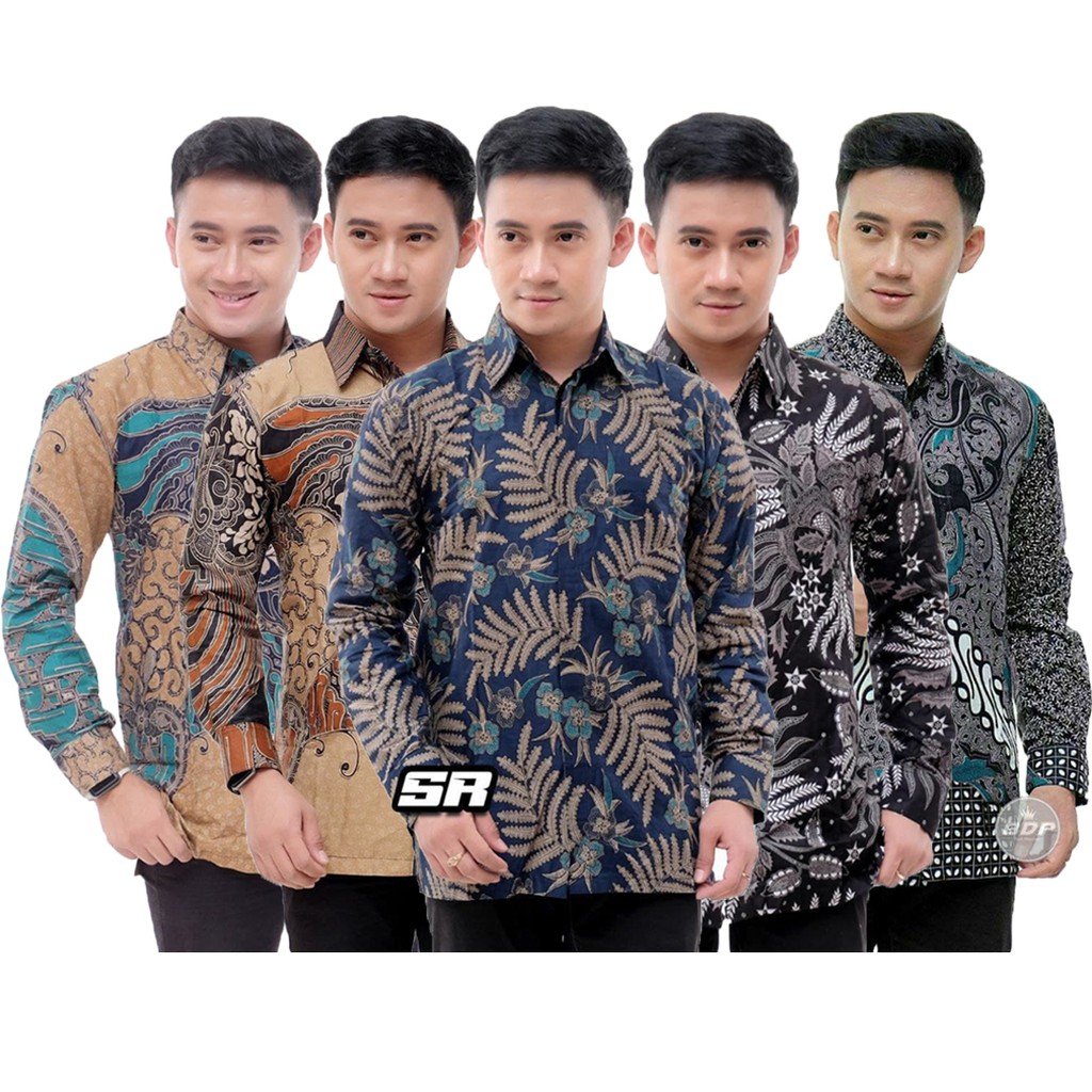 KEMEJA BAJU BATIK PRIA LENGAN PANJANG JUMBO M L XL XXL 3XL 4XL 5XL