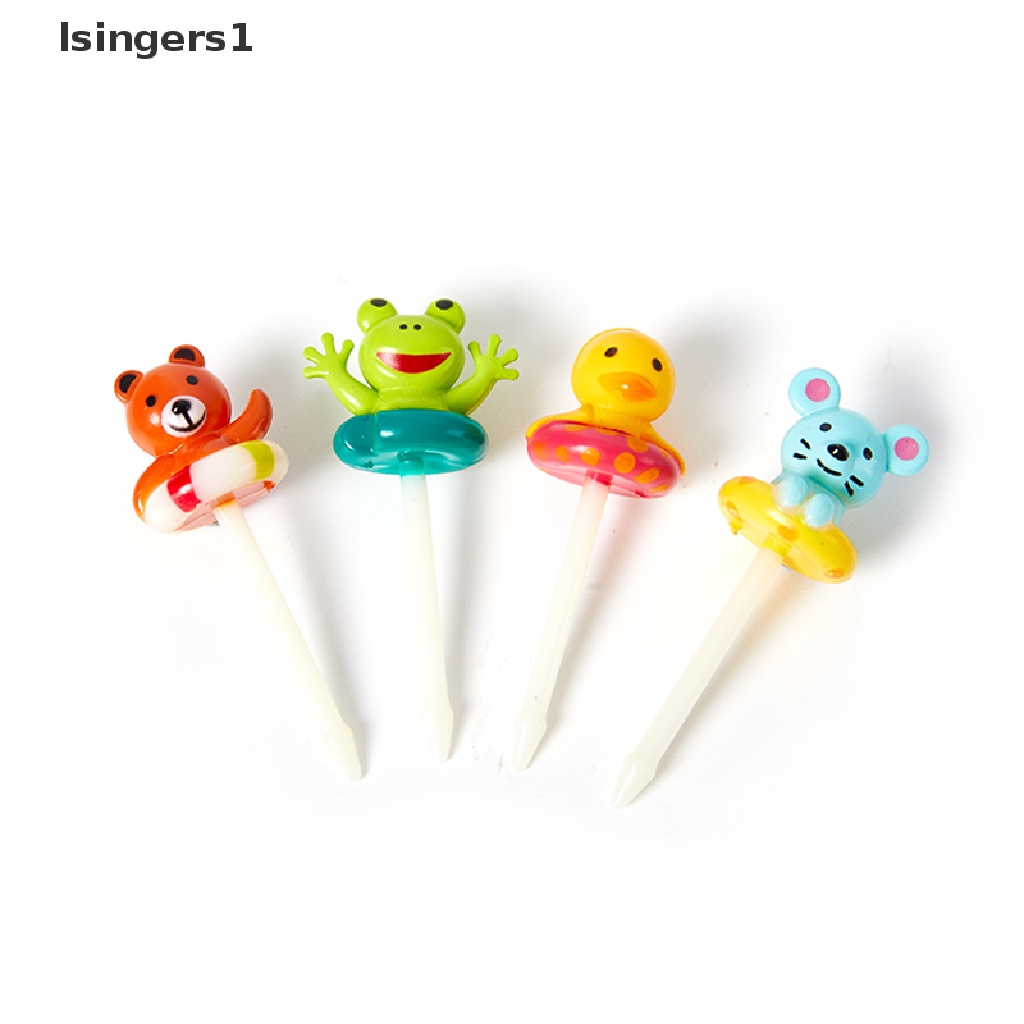 (lsingers1) 8pcs / Set Garpu Buah / Kue / Makanan Desain Hewan Kartun Untuk Meja