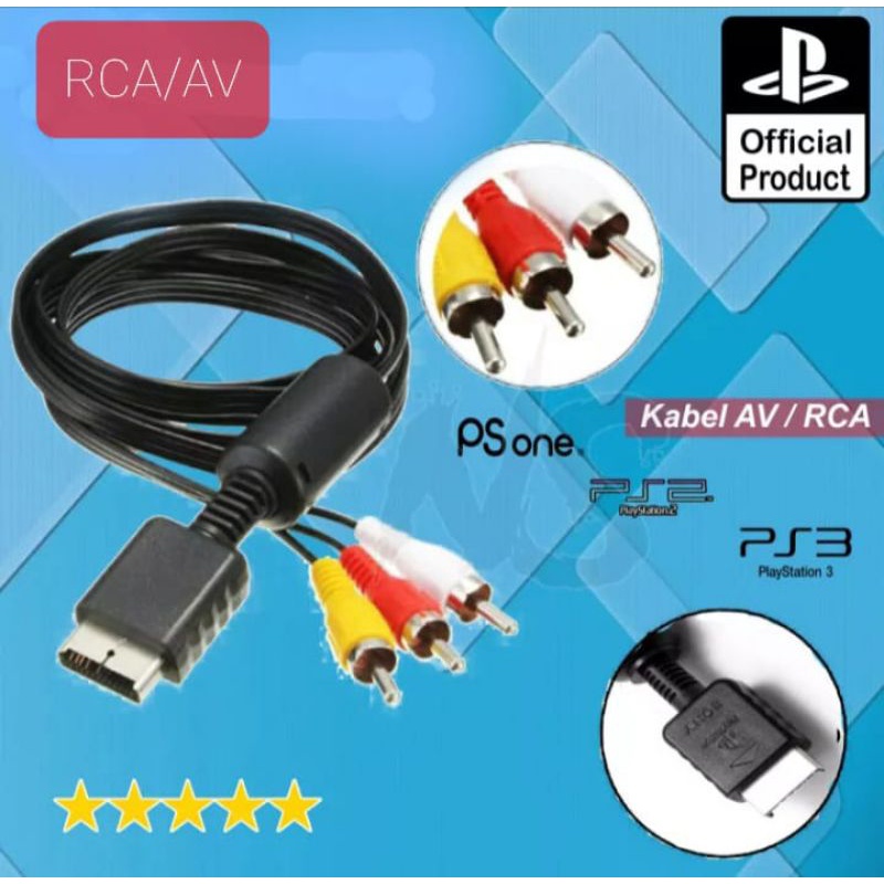 Sony Kabel AV Colokan ke TV Untuk PS1 PS2 PS3 / kabel RCA