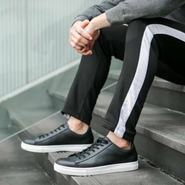 COD CELANA TRAINING PRIA WANITA HITAM LIST PUTIH - JOGGER TRACKPANTS FLEECE TEBAL PREMIUM