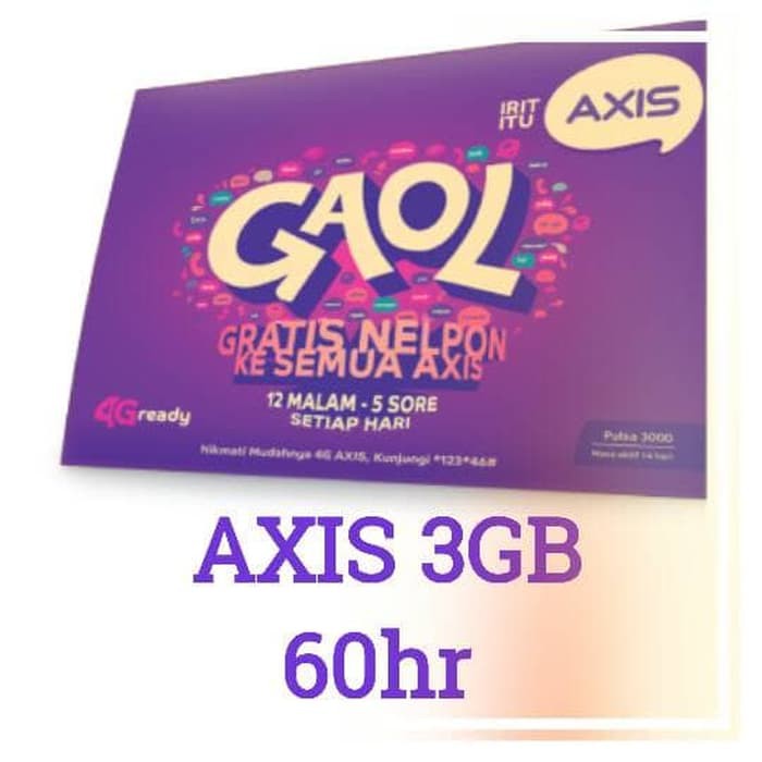kartu perdana internet sp data AXIS 3GB 3 GB 2 BULAN