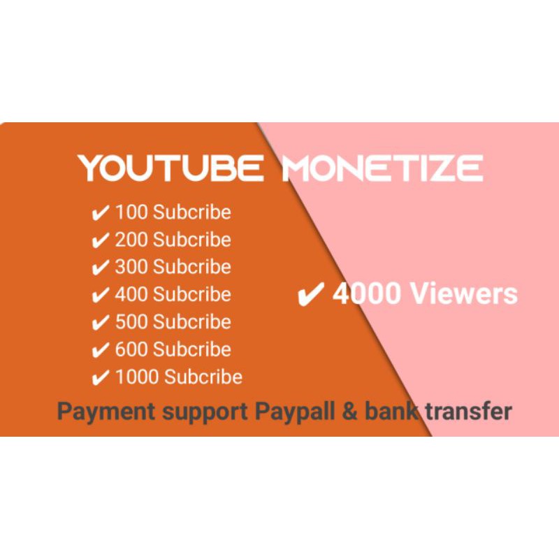 Youtube monetize subcriber dan 4000 jam tayang
