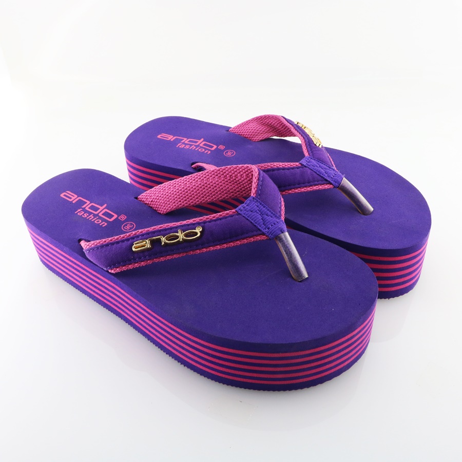 Ando Fixie Ungu/Fusia - Sandal Wedges Wanita (B)