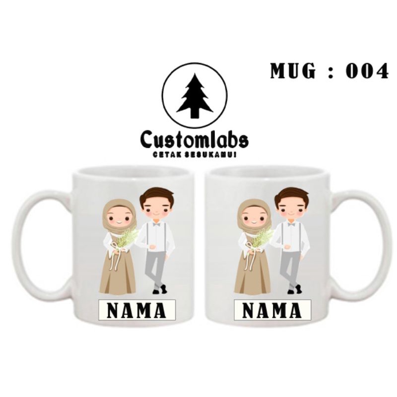MUG CUSTOM / CANGKIR / KERAMIK/ SOVENIR NIKAHAN / GELAS SABLON /Marble Mug / gelas marble / couple g