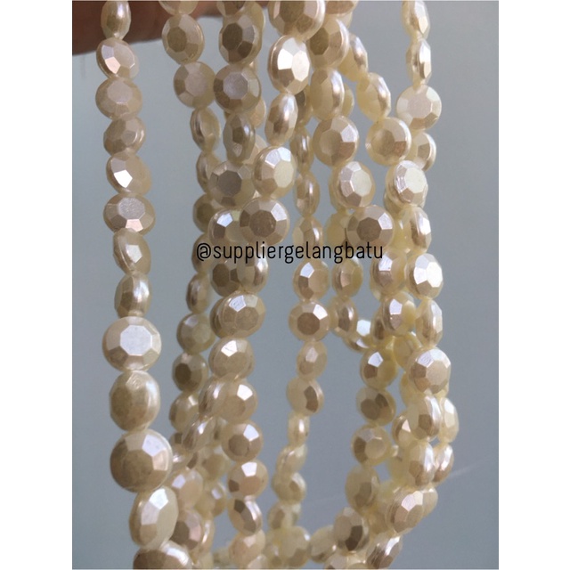 Mutiara Sintetis CEKO BULAT 8MM WHITE PEARL TULANG manik aksesoris