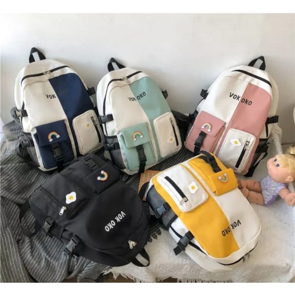 [COD] Tas Ransel Populer 2023 Backpack Murah Tas Punggung Perempuan Sederhana Backpack Sekolah SD SMP SMA Ransel Wanita Remaja Gendong Cewek Kasual Model Kekinian Korean Style