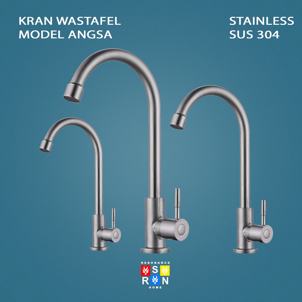 Kran Angsa Full Stainless SUS 304 Lengkung | Kran Angsa Full Stainless | KRAN ANGSA FULL STAINLES SUS 304 KEPALA PENDEK