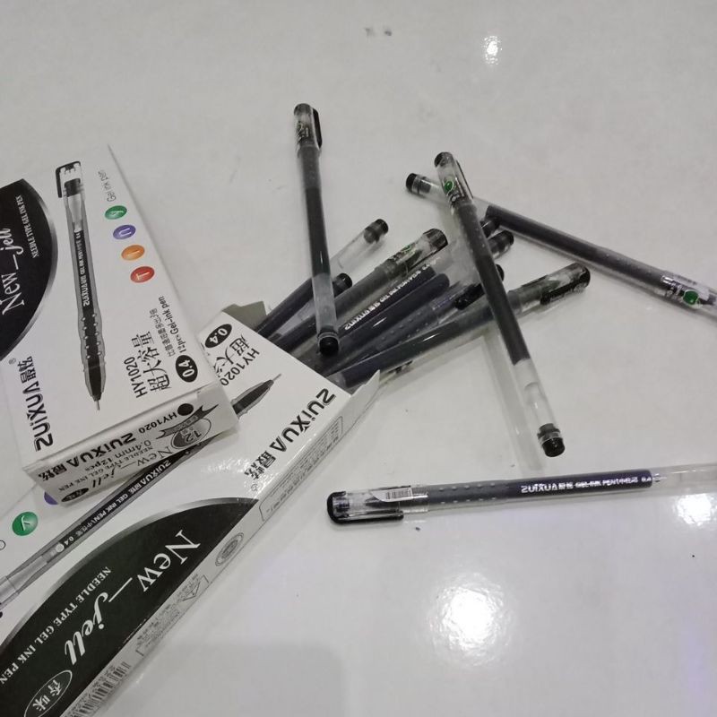 (ISI 12) PULPEN GEL HITAM ISI 12PCS MEREK ZUIXUA