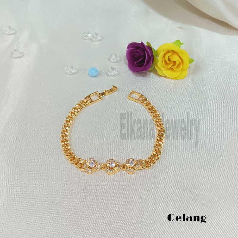 TITANIUM SET GELANG TERMANIS RANTAI SUPER BERKELAS PERHIASAN ANTI KARAT&amp;ANTI LUNTUR