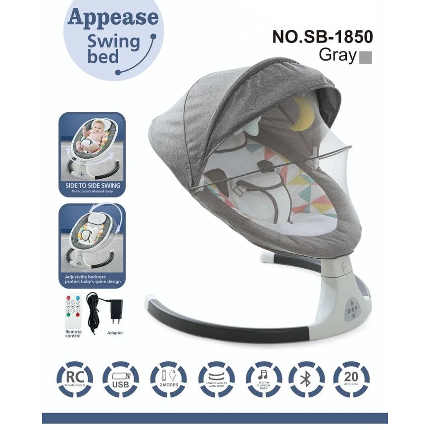 Spacebaby SB-1850 Baby Swing Bed / Kursi Ayun Bayi Elektrik