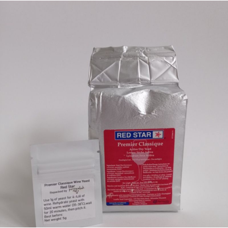 

Red Star Premier Classique Wine Yeast, Repacked 5g