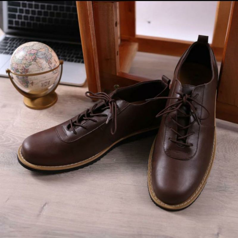 Sepatu pantofel pria kulit ASLI sepatu formal sepatu kerja Boston zeko Indonesia