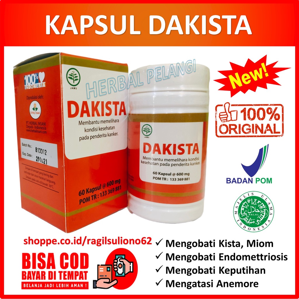 

Herbal Kista TERBAIK Kapsul Herbal Dakista Herbal Insani ( Isi 60 Kapsul ) | ( Bisa COD )