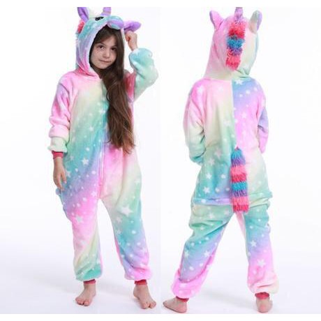 KOSTUM ONESIE UNICORN COSMIC FLYING HORSE ANAK PIYAMA COSPLAY PESTA