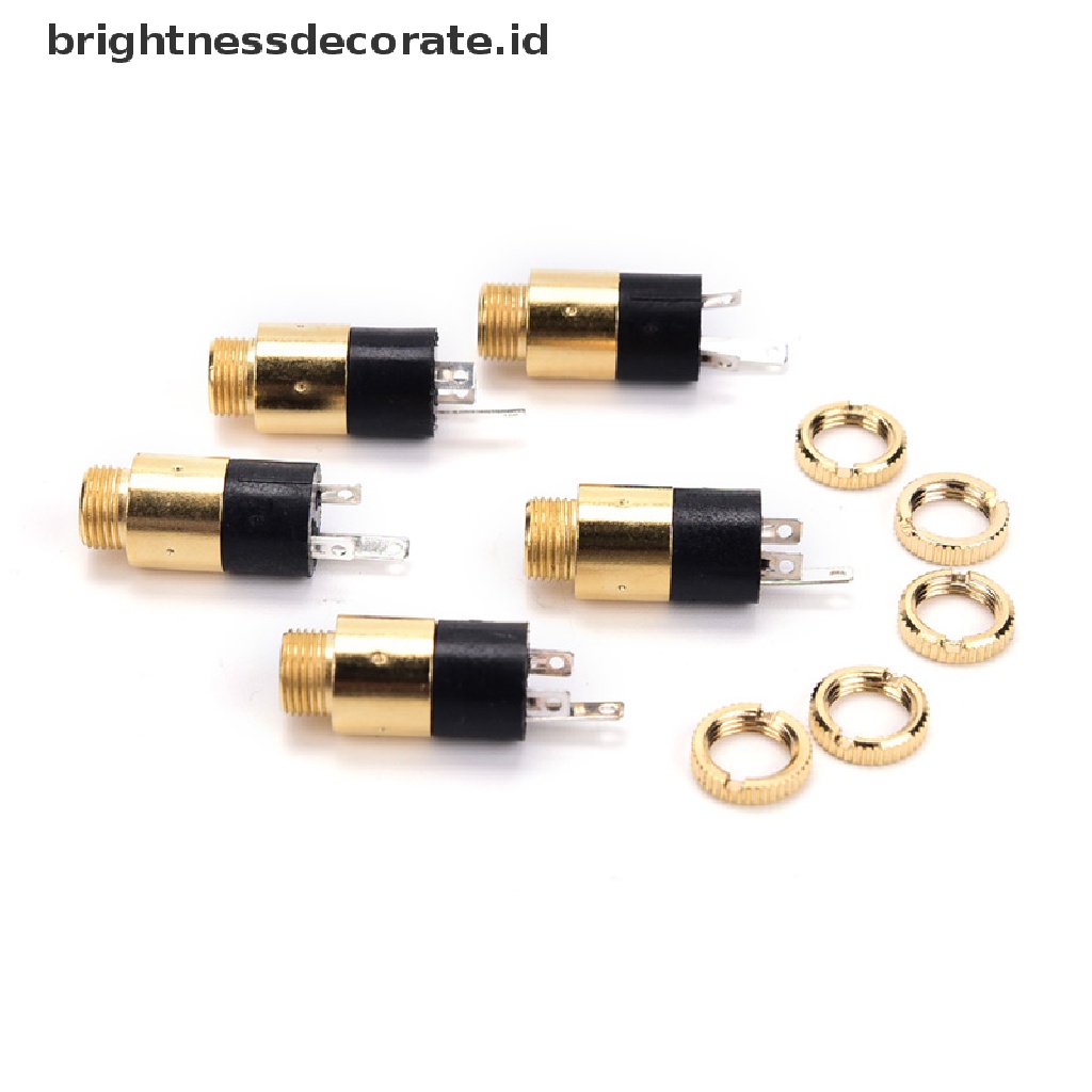 (Birth) 5pcs Konektor Jack Audio 3.5mm Female Pj392 Warna Emas Untuk Headphone