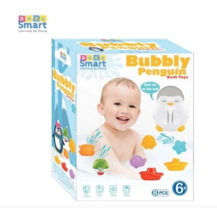 Bebe Smart Bubbly Penguin Bath Toys - Mainan Anak