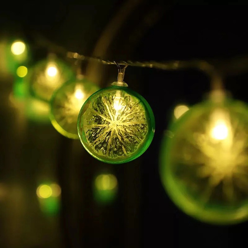 (2M) Lampu String Led Bentuk Irisan Lemon Tenaga Baterai Untuk Dekorasi Natal