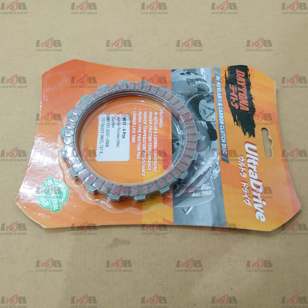 Daytona Kampas Plat Kopling Jupiter MX 135 2007 Lama Old 4617 1S7 Clutch Racing Set Piringan Pelat Kevlar Compound Plate Friction Disc Kit Ultradrive