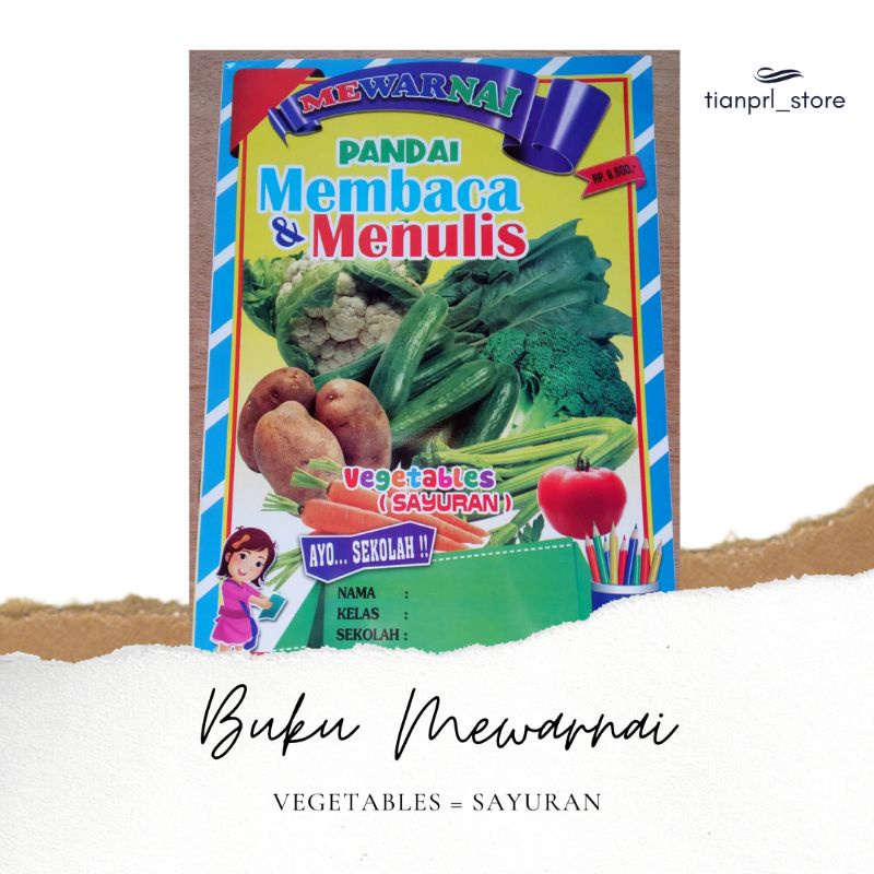 

BUKU MEWARNAI VEGETABLES/SAYURAN