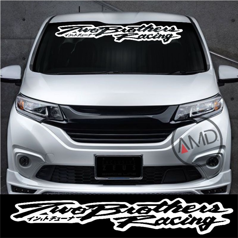 Stiker kaca depan sticker mobil stiker belakang mobil TWO BROTHERS RACING JDM KENJI