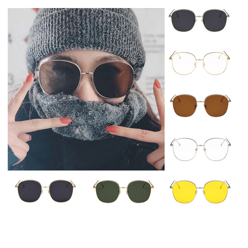 (YUZHU) Bayar Di Tempat Ready Stock Sunglasses Wanita Round Sunglasses Anti Uv Kacamata Pria&amp;Wanita