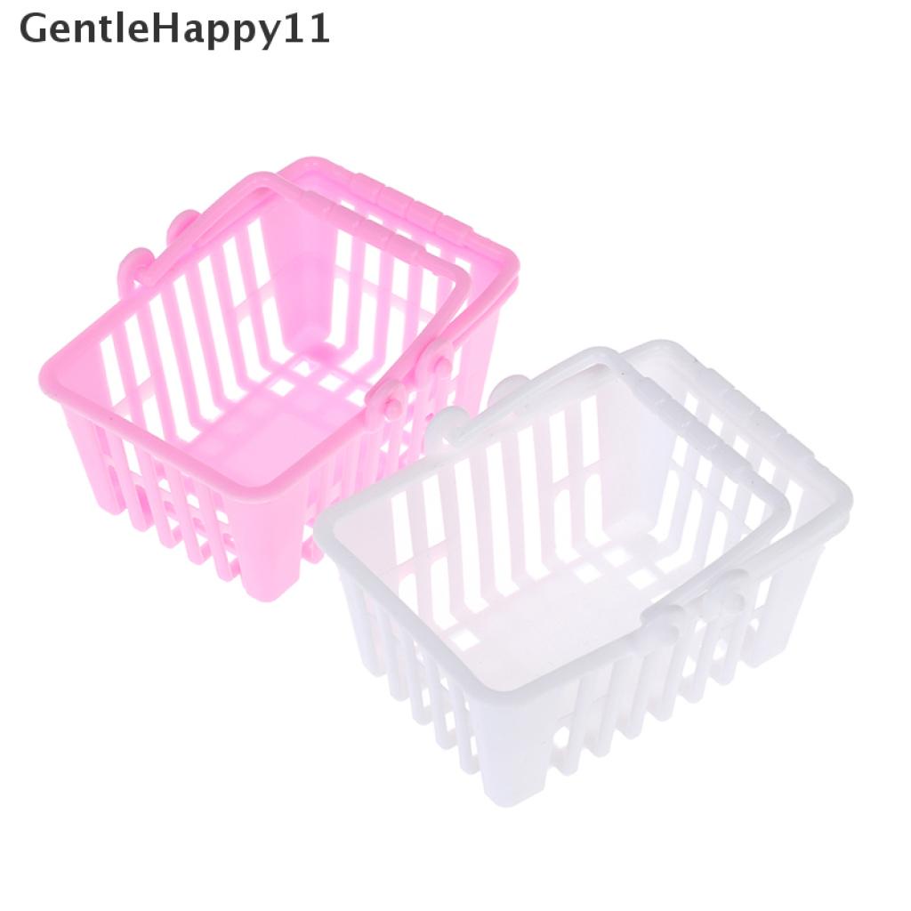 Gentlehappy 2Pcs / Set Mainan Miniatur Keranjang Belanja Supermarket Untuk Aksesoris Rumah Boneka