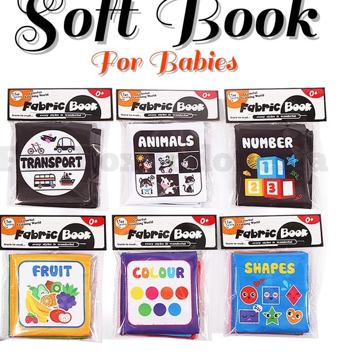 Baru - Soft Book High Contrast Book - Buku Kontras Bayi born Bahan Kain Lembut - Fox Box Indonesia .