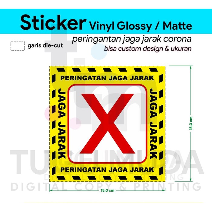 

Sticker Kursi/Meja Perhatian Jaga Jarak COVID-CORONA - Vinyl Anti Air