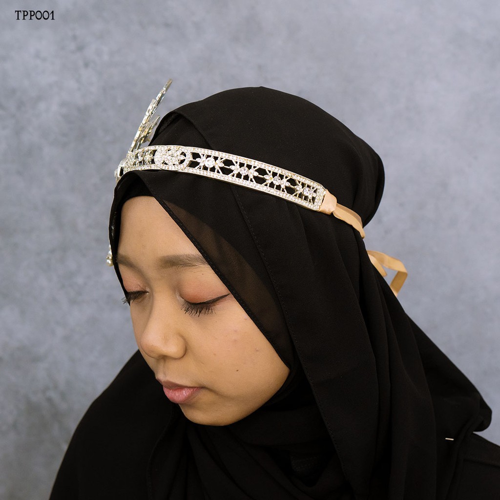 [READY STOCK] HEADPIECE SET TIARA HIJAB BRIDAL PESTA FASHION WANITA TPP001