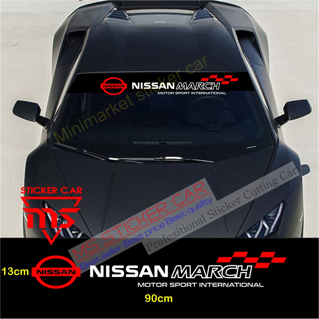 Stiker Sticker Mobil Nissan March International Motorsport Kaca