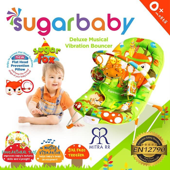 Sugarbaby Bouncer Deluxe Musical Vibration 1 Recline / Bouncer Kursi Goyang Bayi Ayunan Bayi Sugar Baby