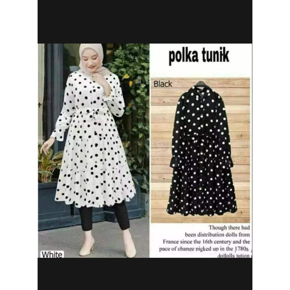 TUNIK KATUN POLKADOT JUMBO XXL